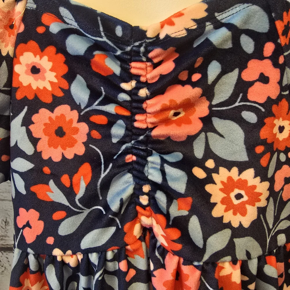 Millie Loves Lily Kids Casual Dress - Blue and Pink Floral Size 5